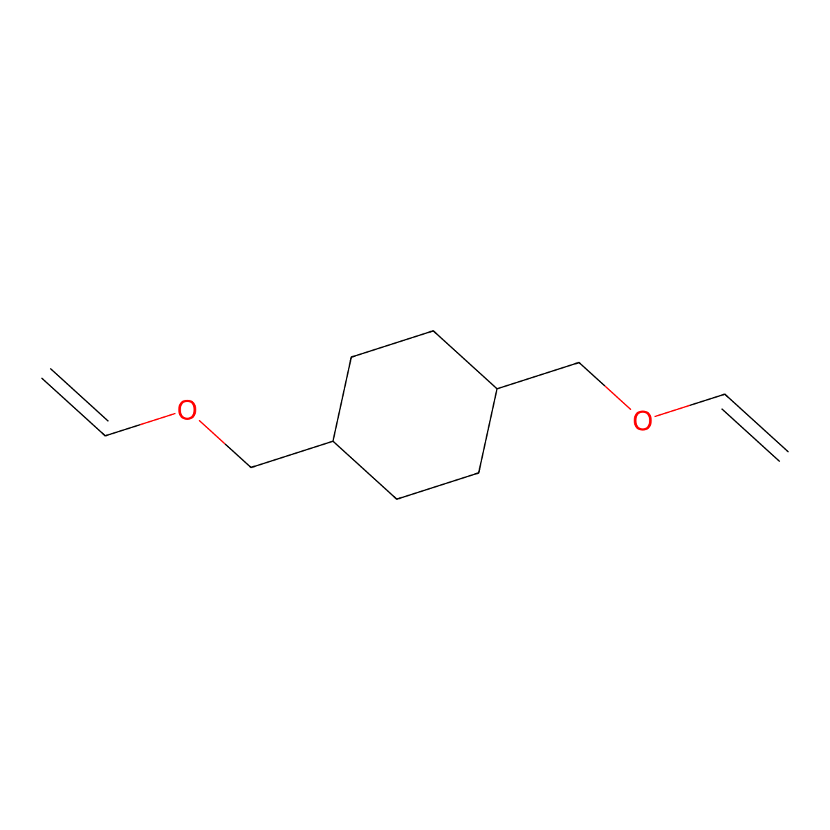 Cyclohexane, 1,4-bis[(ethenyloxy)methyl]- molecular structure, CAS 130668-21-2