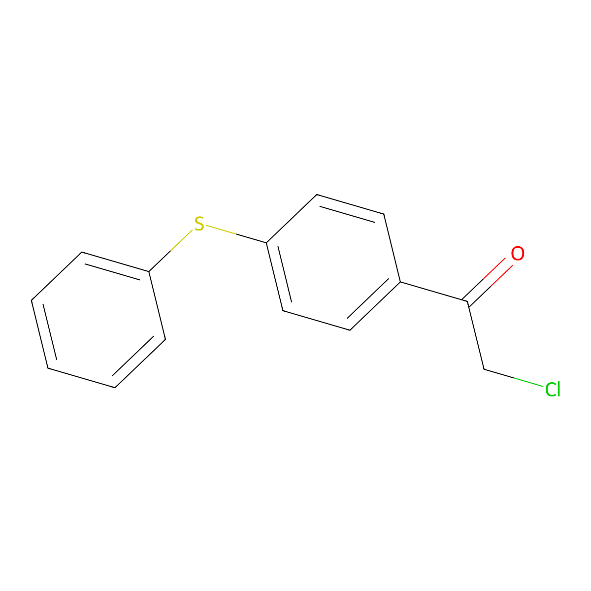 Ethanone, 2-chloro-1-[4-(phenylthio)phenyl]- molecular structure, CAS 13067-87-3