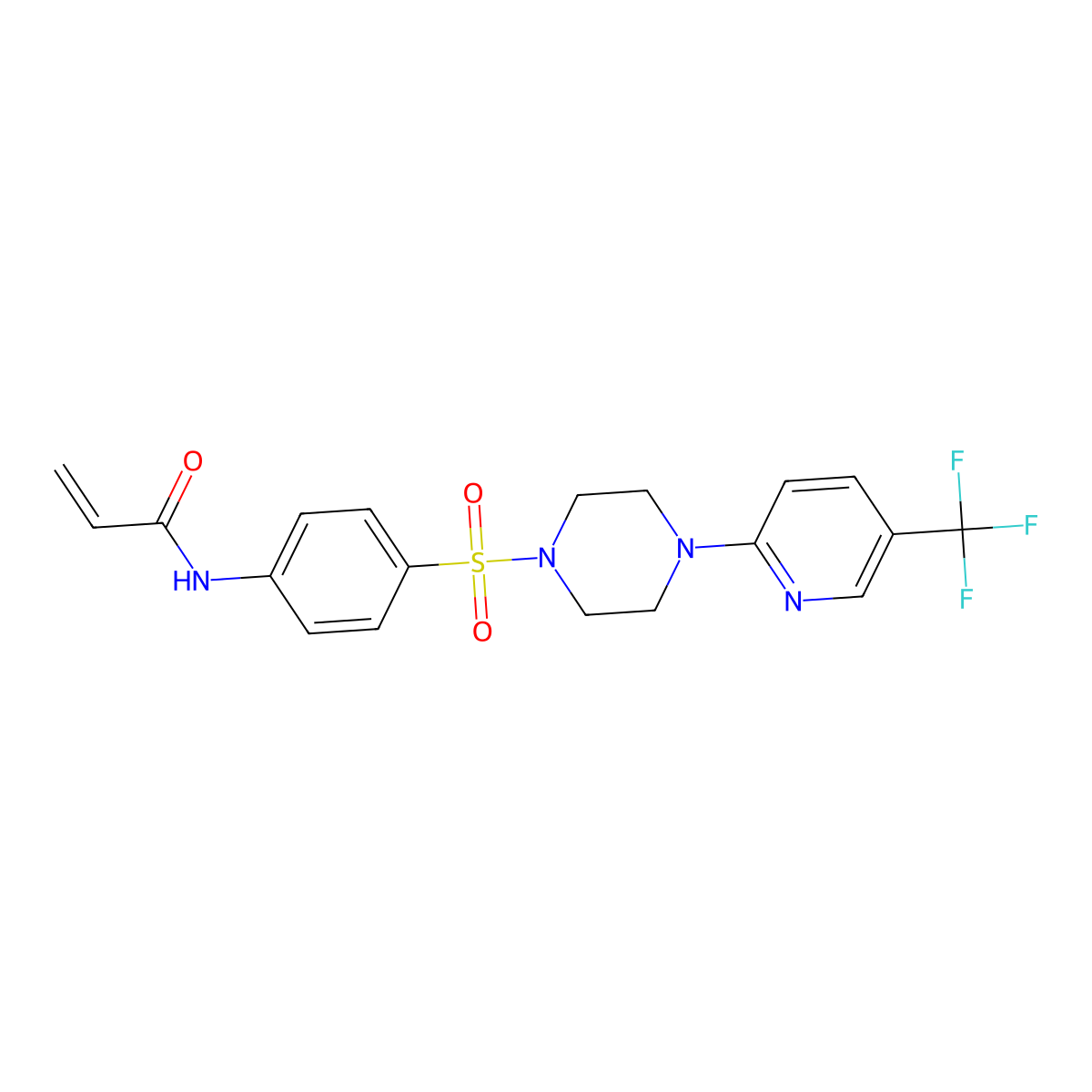 N-[4-[4-[5-(trifluoromethyl)-2-pyridinyl]piperazin-1-yl]sulfonylphenyl]prop-2-enamide molecular structure, CAS 1306720-72-8
