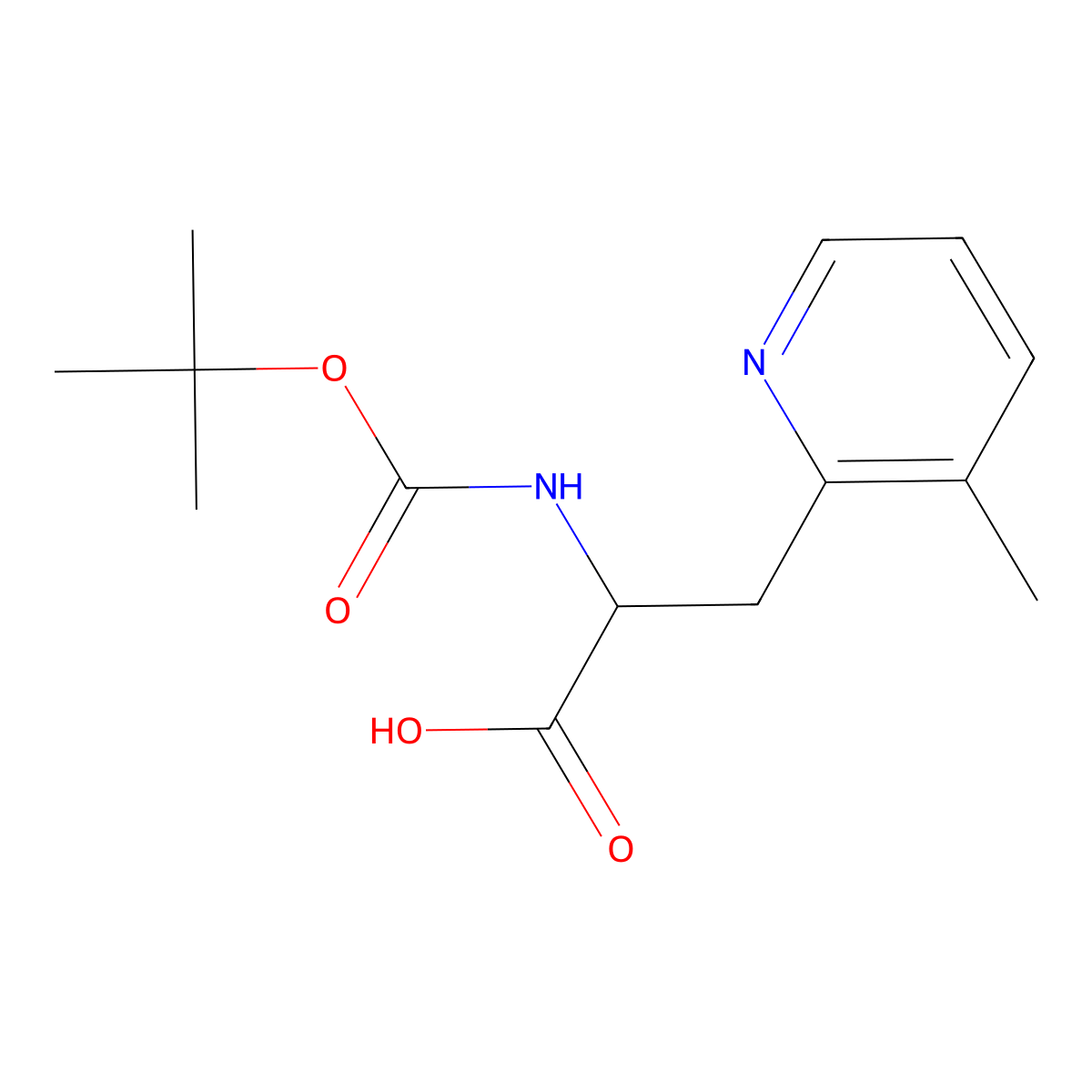 (2S)-2-{[(tert-butoxy)carbonyl]amino}-3-(3-methylpyridin-2-yl)propanoic acid molecular structure, CAS 1306728-47-1