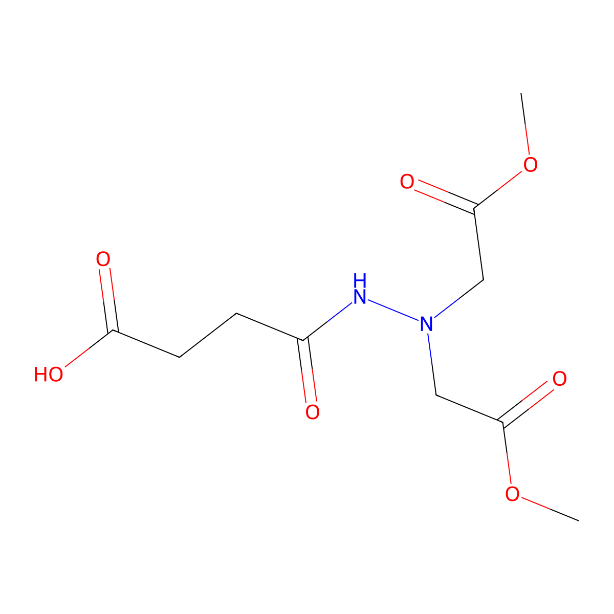 4-[2,2-Bis(2-methoxy-2-oxoethyl)hydrazinyl]-4-oxobutanoic acid molecular structure, CAS 130673-40-4