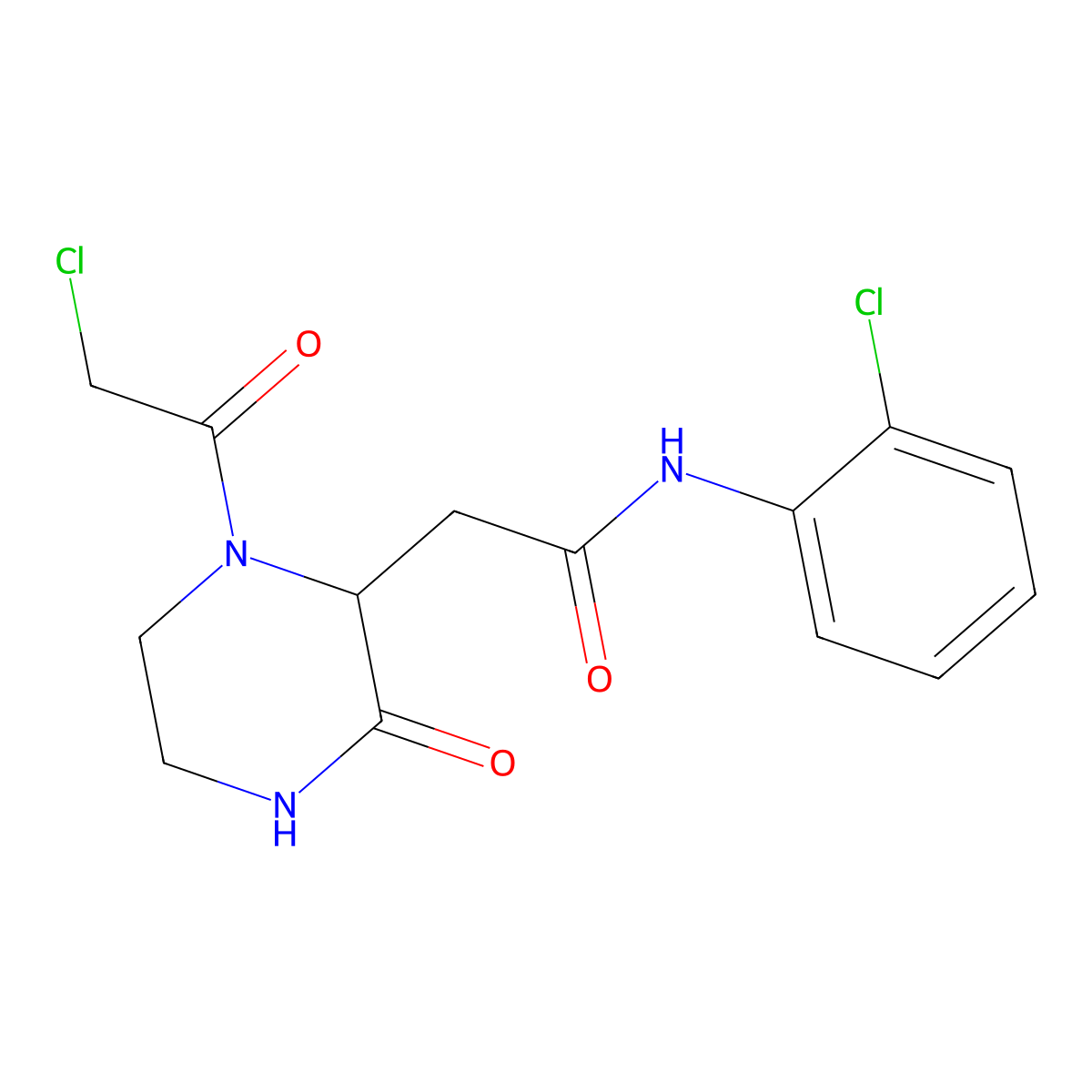 2-[1-(chloroacetyl)-3-oxopiperazin-2-yl]-N-(2-chlorophenyl)acetamide molecular structure, CAS 1306738-20-4