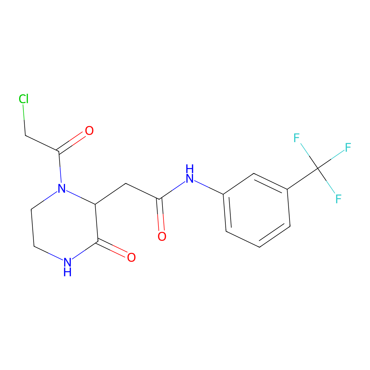 2-[1-(chloroacetyl)-3-oxopiperazin-2-yl]-N-[3-(trifluoromethyl)phenyl]acetamide molecular structure, CAS 1306738-22-6