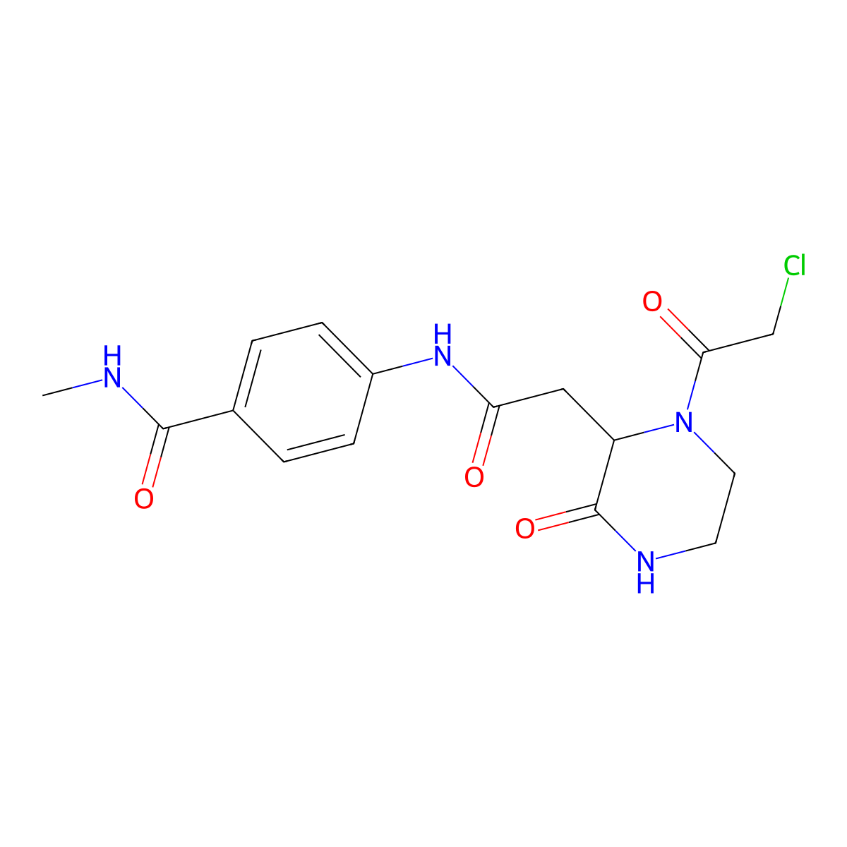 4-({[1-(chloroacetyl)-3-oxopiperazin-2-yl]acetyl}amino)-N-methylbenzamide molecular structure, CAS 1306738-25-9