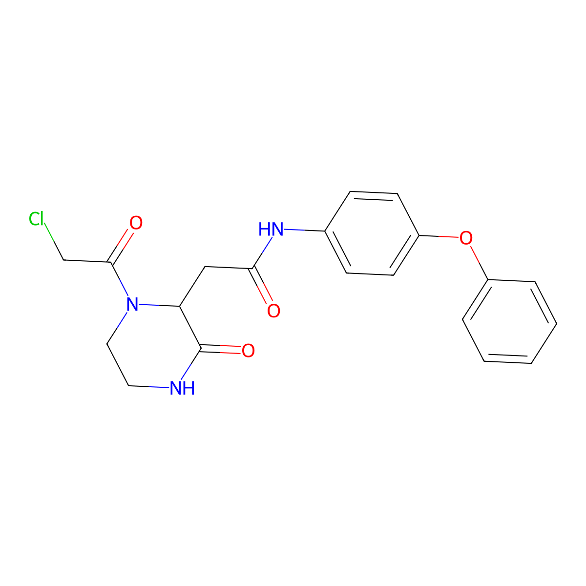 2-[1-(chloroacetyl)-3-oxopiperazin-2-yl]-N-(4-phenoxyphenyl)acetamide molecular structure, CAS 1306738-30-6