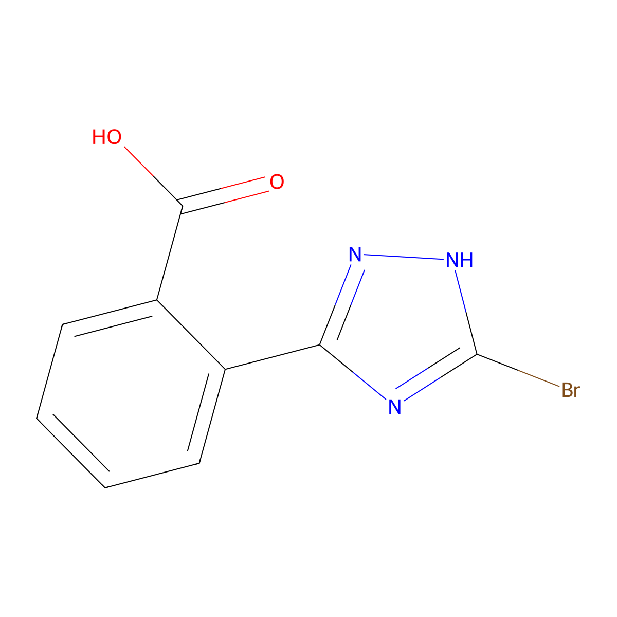 2-(5-Bromo-1H-1,2,4-triazol-3-yl)benzoic acid molecular structure, CAS 1306738-32-8