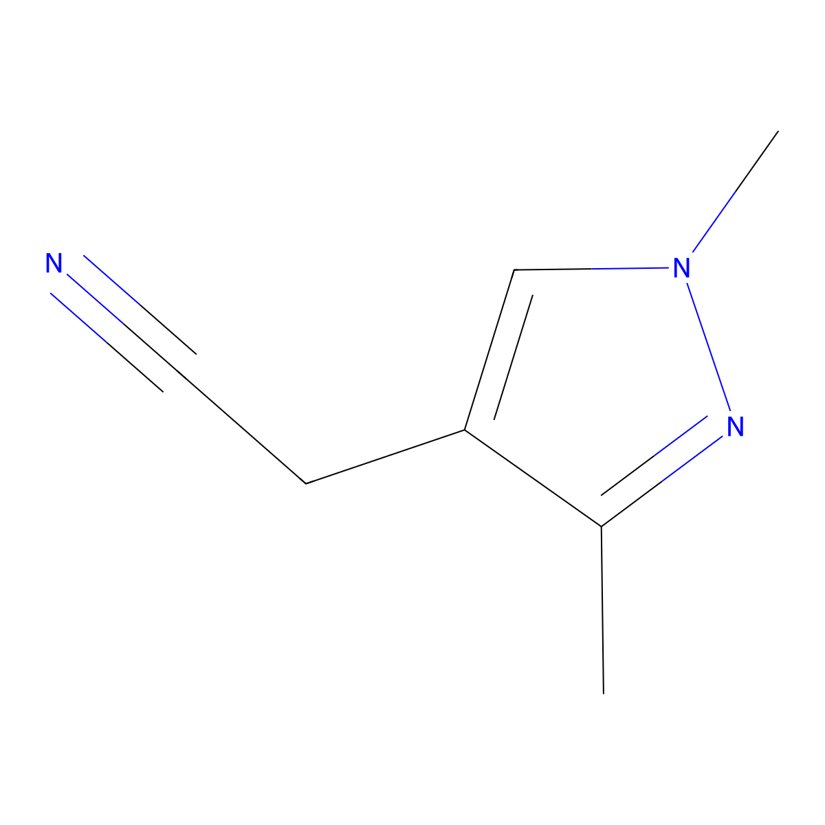 (1,3-Dimethyl-1H-pyrazol-4-yl)acetonitrile molecular structure, CAS 1306738-33-9