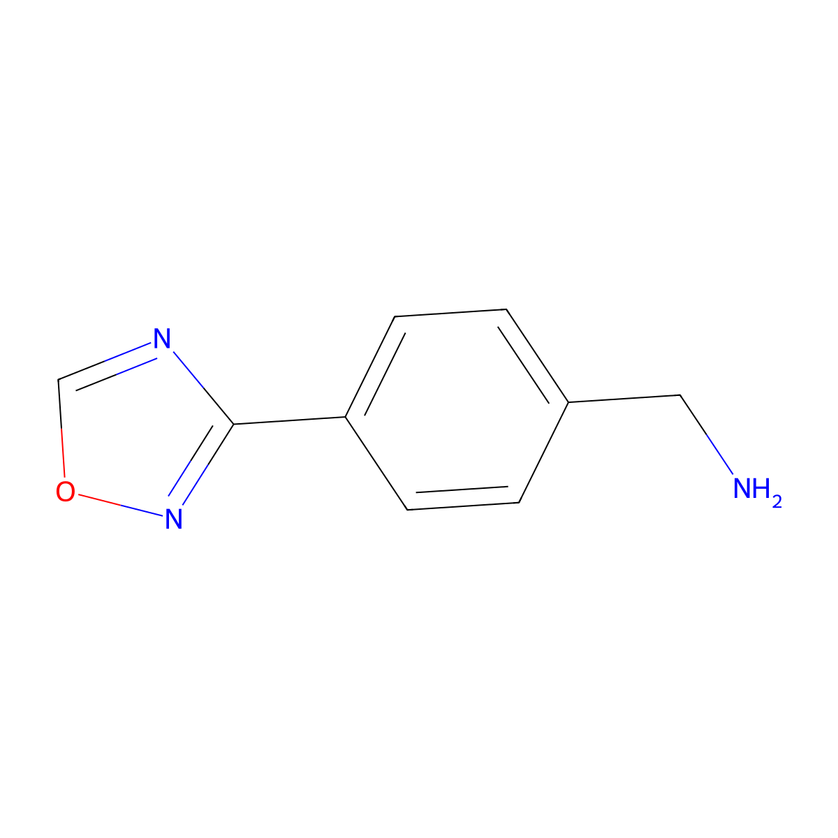 (4-(1,2,4-Oxadiazol-3-yl)phenyl)methanamine molecular structure, CAS 1306738-41-9