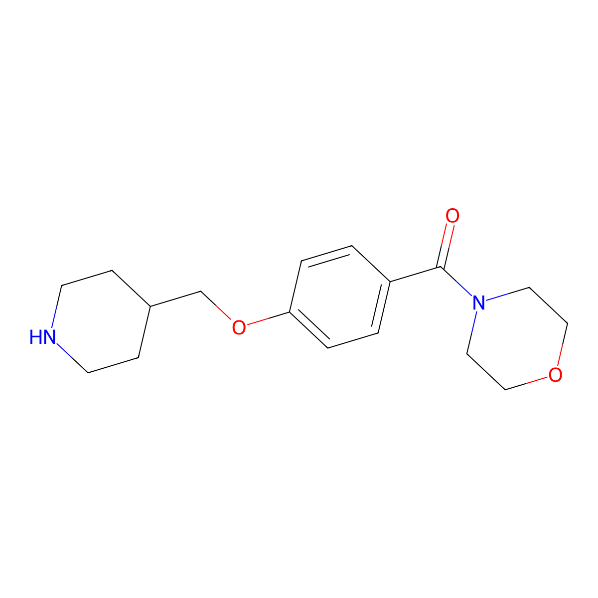 4-[4-(Piperidin-4-ylmethoxy)benzoyl]morpholine hydrochloride molecular structure, CAS 1306738-45-3