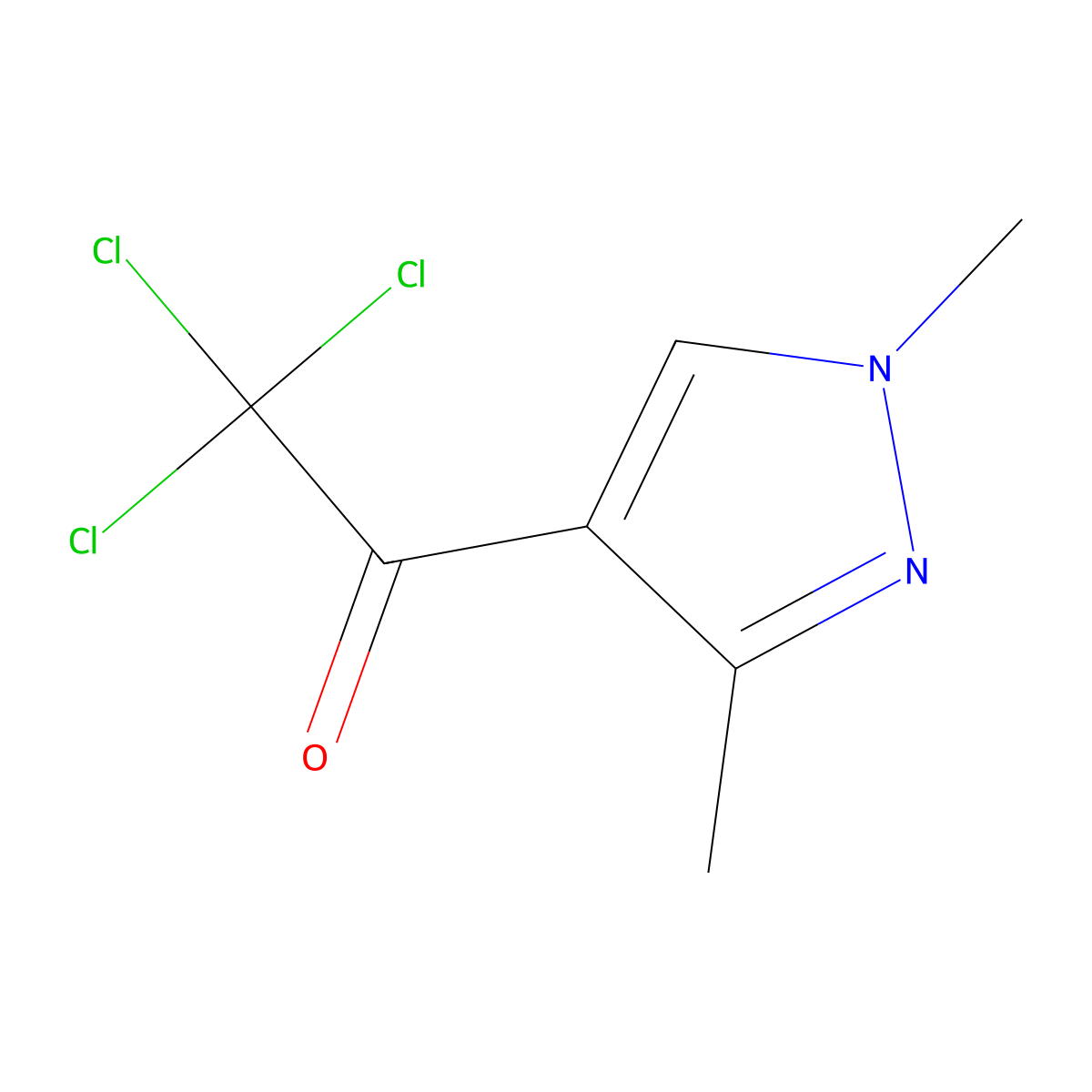 2,2,2-trichloro-1-(1,3-dimethyl-1H-pyrazol-4-yl)ethanone molecular structure, CAS 1306738-48-6