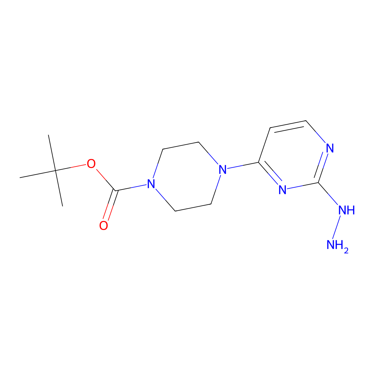 Tert-butyl 4-(2-hydrazinopyrimidin-4-yl)piperazine-1-carboxylate molecular structure, CAS 1306738-63-5