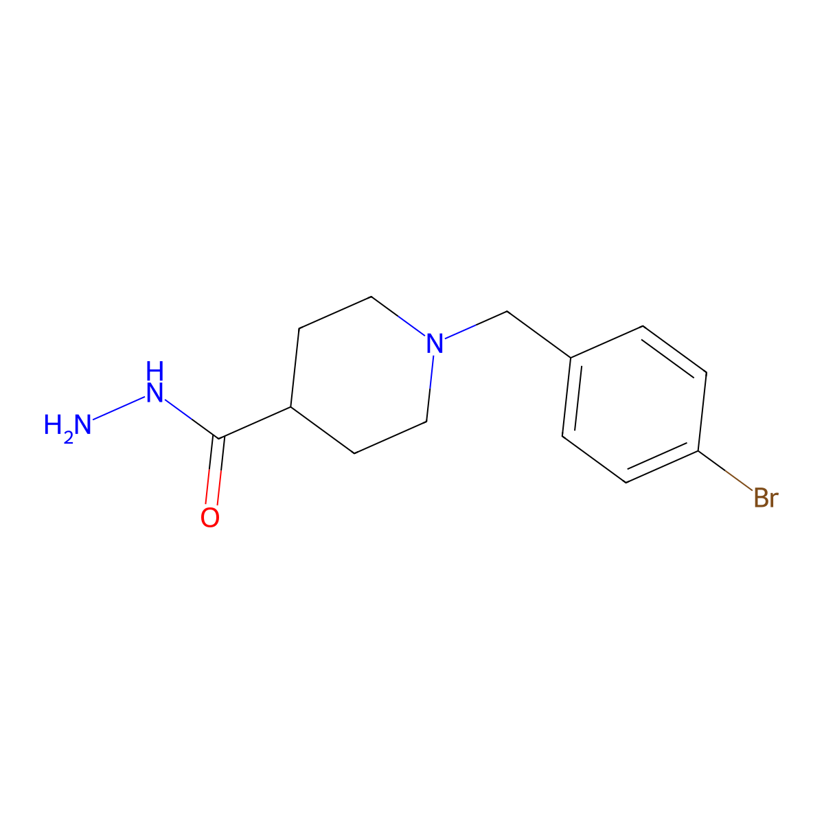 1-(4-Bromobenzyl)piperidine-4-carbohydrazide molecular structure, CAS 1306738-67-9