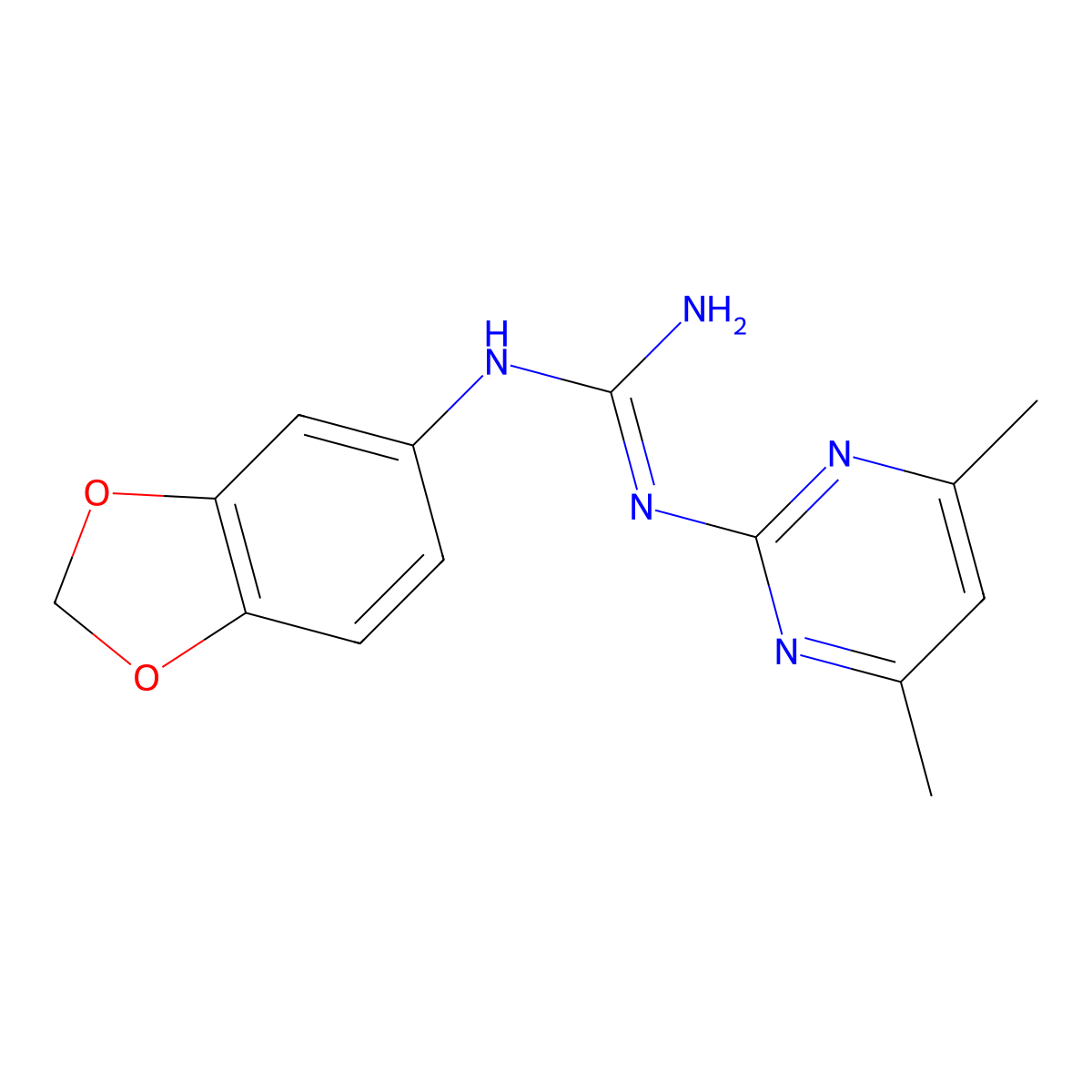 N-1,3-benzodioxol-5-yl-N'-(4,6-dimethylpyrimidin-2-yl)guanidine molecular structure, CAS 1306738-73-7