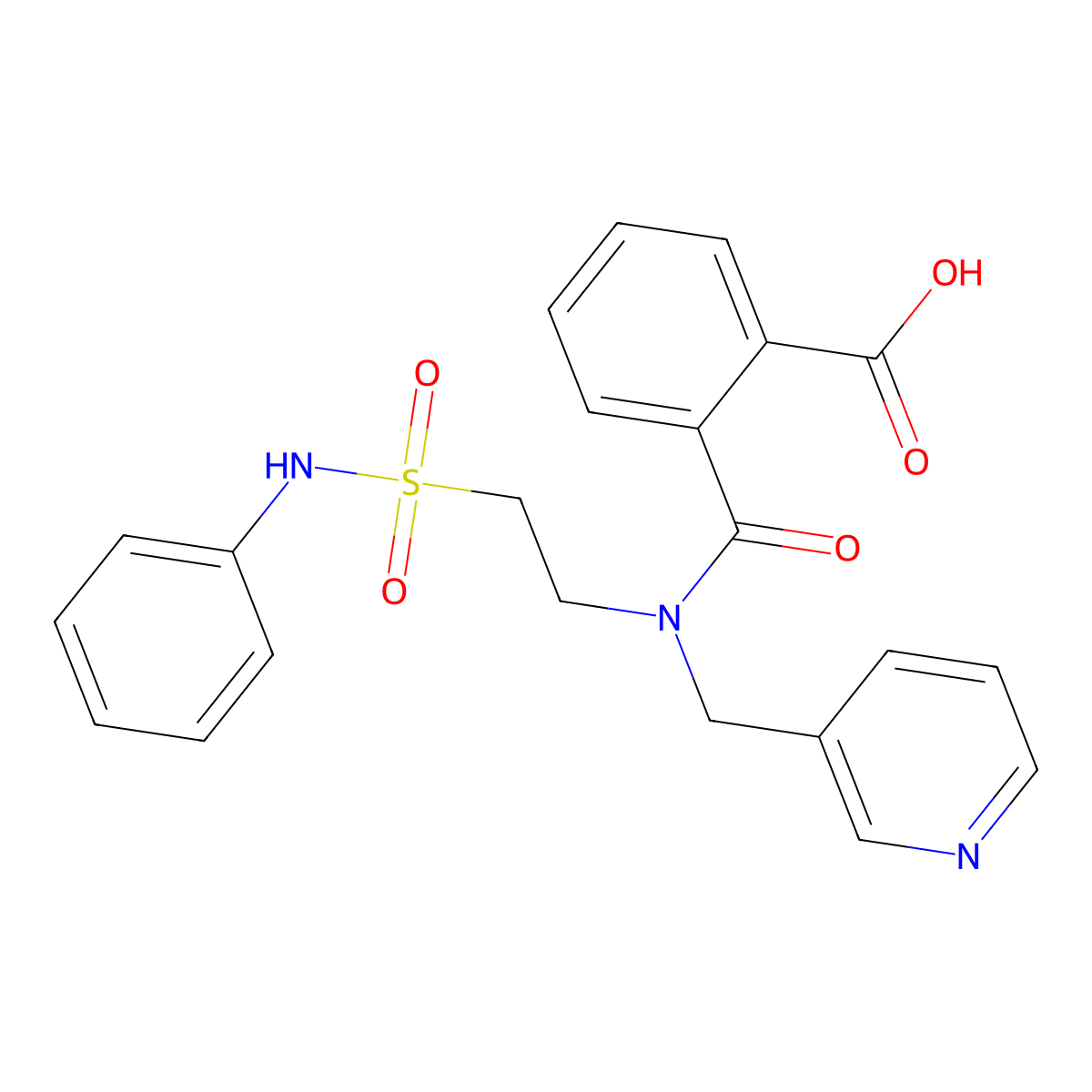 2-{[[2-(Anilinosulfonyl)ethyl](pyridin-3-ylmethyl)amino]carbonyl}benzoic acid molecular structure, CAS 1306738-74-8