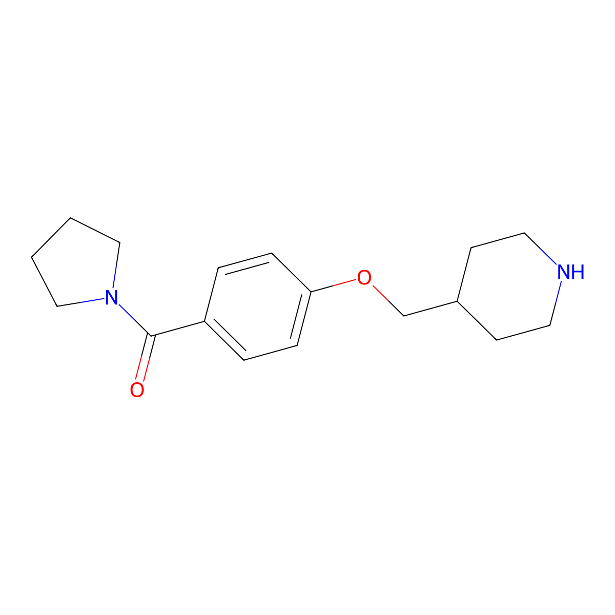 (4-(Piperidin-4-ylmethoxy)phenyl)(pyrrolidin-1-yl)methanone molecular structure, CAS 1306738-82-8