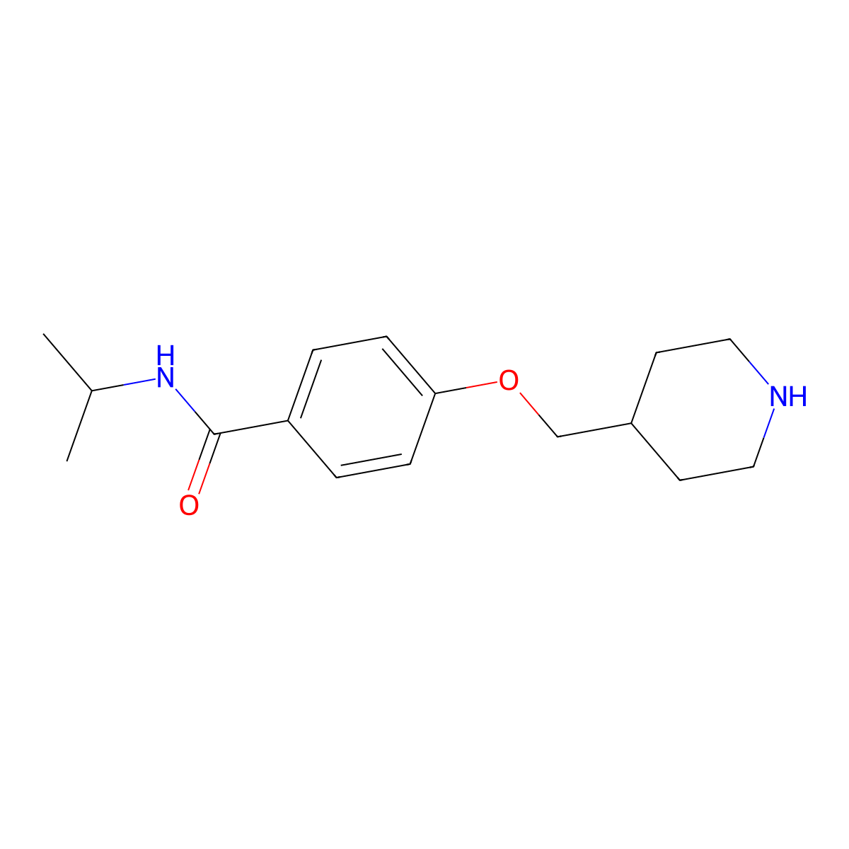 N-Isopropyl-4-(piperidin-4-ylmethoxy)benzamide molecular structure, CAS 1306738-83-9