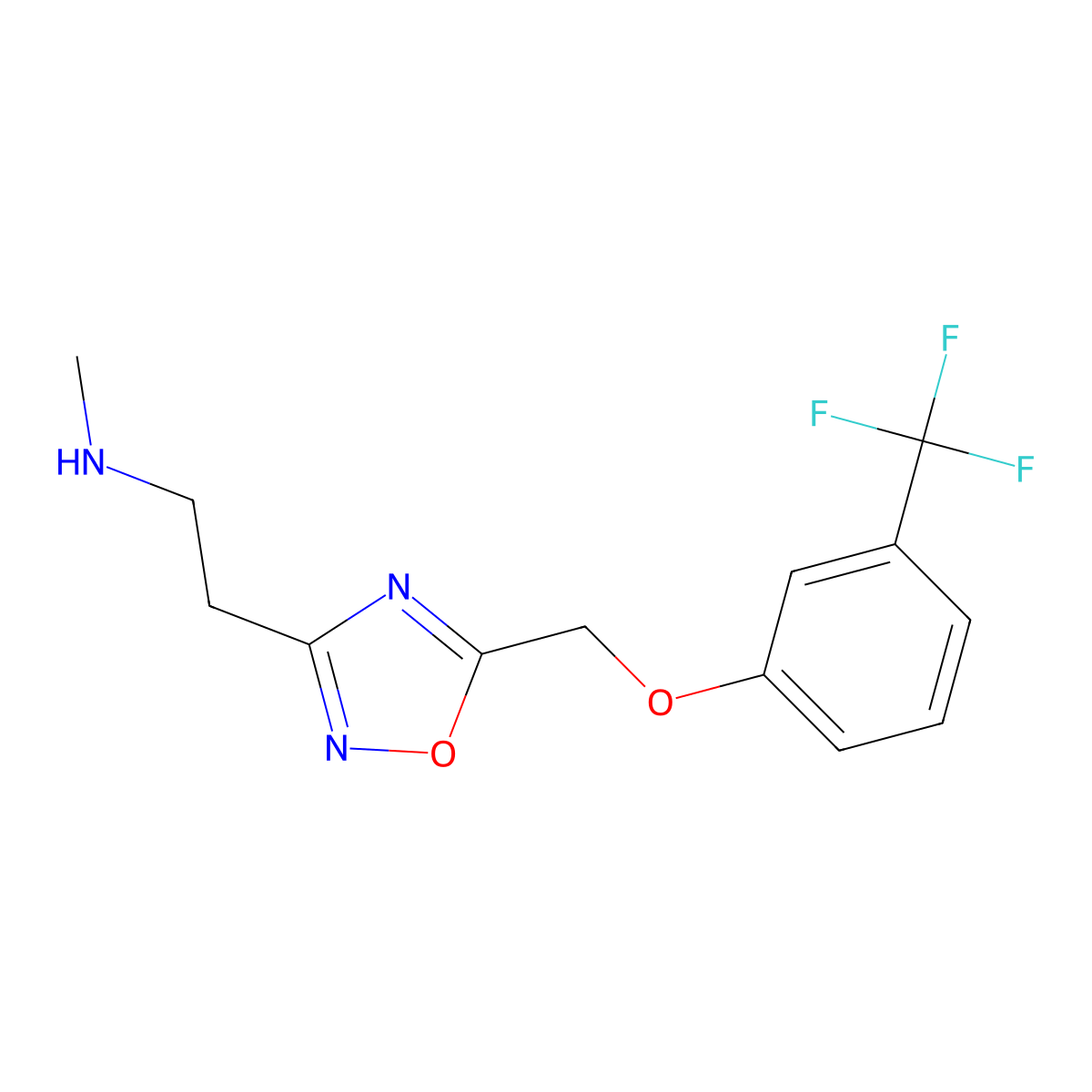 Methyl[2-(5-{[3-(trifluoromethyl)phenoxy]methyl}-1,2,4-oxadiazol-3-yl)ethyl]amine hydrochloride molecular structure, CAS 1306738-85-1