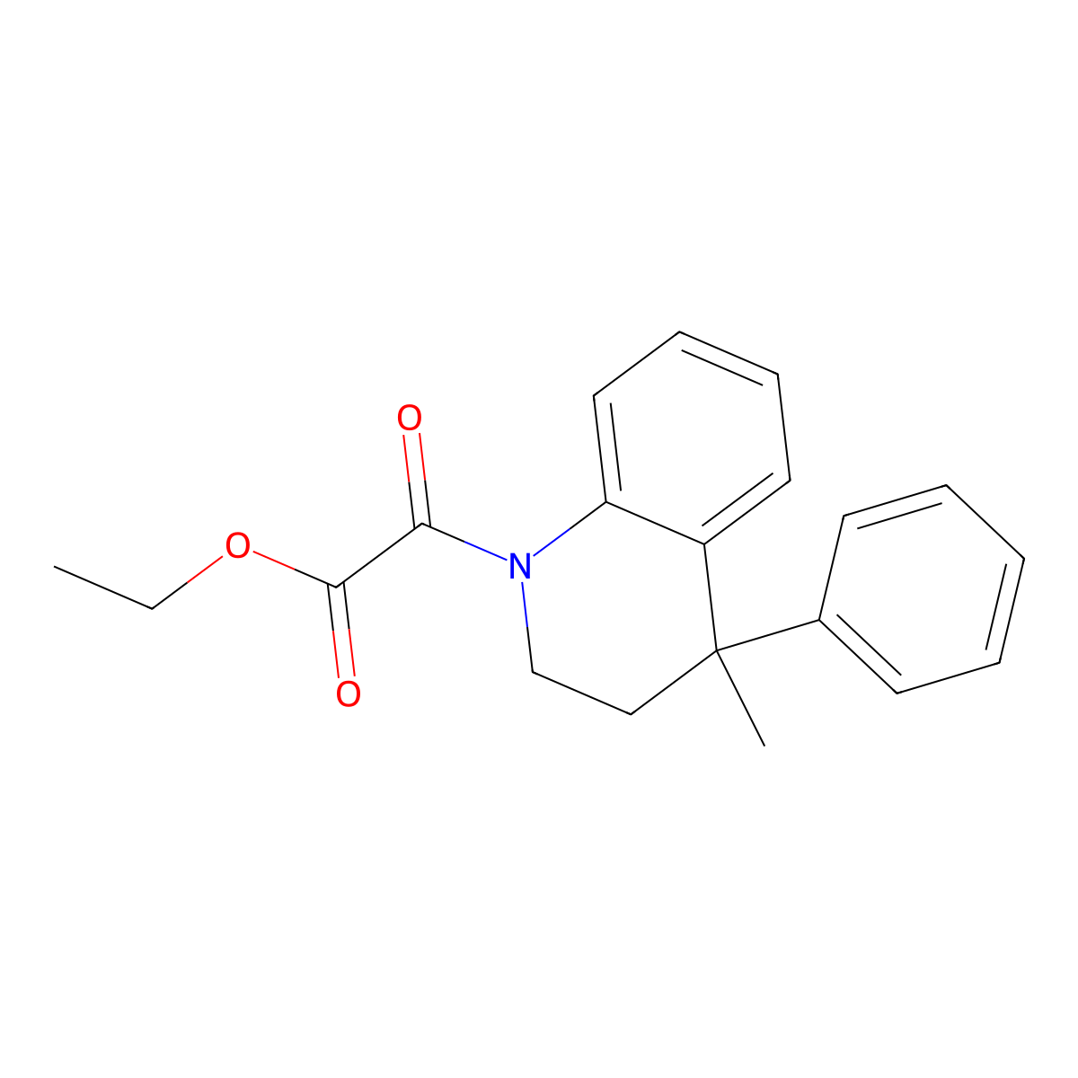 ethyl (4-methyl-4-phenyl-3,4-dihydroquinolin-1(2H)-yl)(oxo)acetate molecular structure, CAS 1306738-90-8