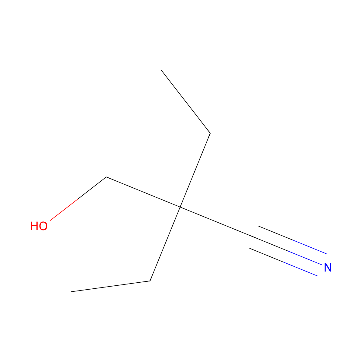 2-Ethyl-2-(hydroxymethyl)butanenitrile molecular structure, CAS 1306738-95-3