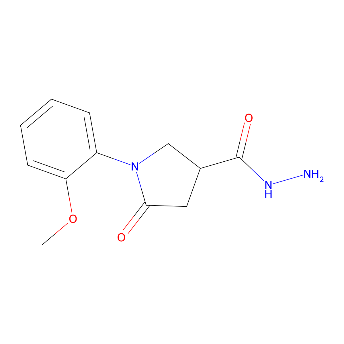 1-(2-Methoxyphenyl)-5-oxopyrrolidine-3-carbohydrazide molecular structure, CAS 1306738-98-6