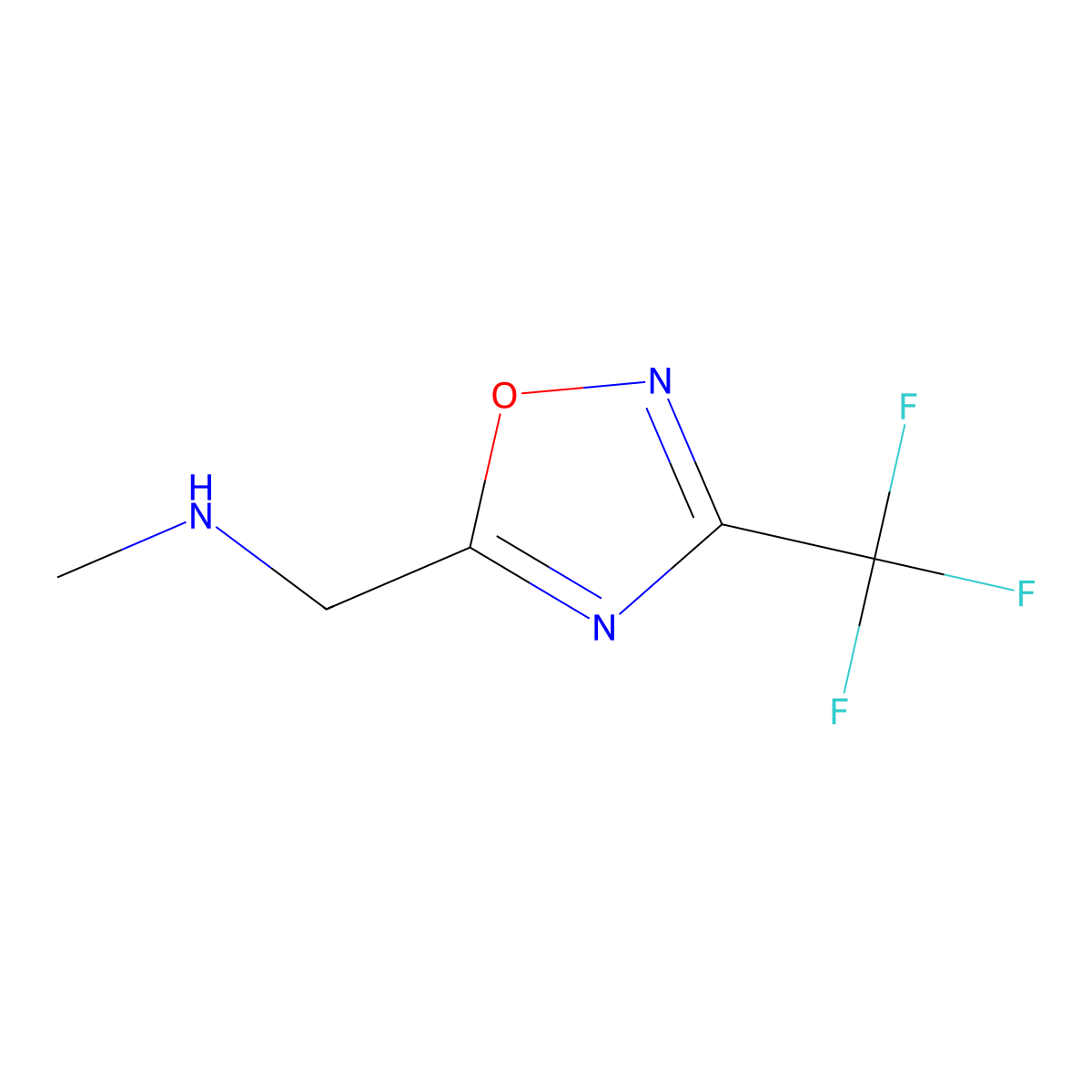 Methyl({[3-(trifluoromethyl)-1,2,4-oxadiazol-5-yl]methyl})amine molecular structure, CAS 1306738-99-7