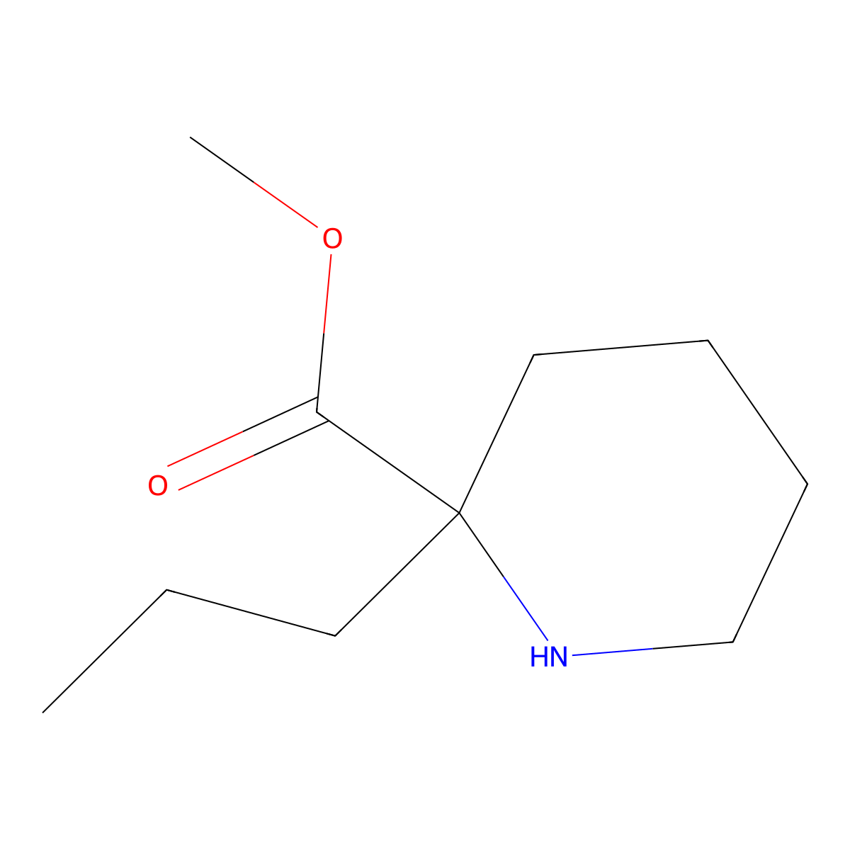Methyl 2-propylpiperidine-2-carboxylate hydrochloride molecular structure, CAS 1306739-03-6