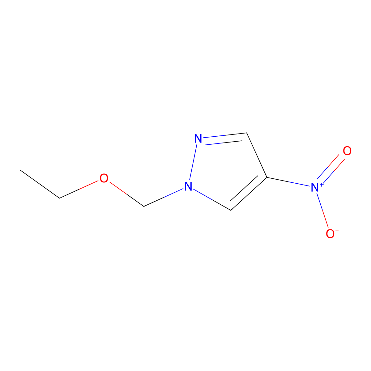 1-(ethoxymethyl)-4-nitro-1H-pyrazole molecular structure, CAS 1306739-07-0