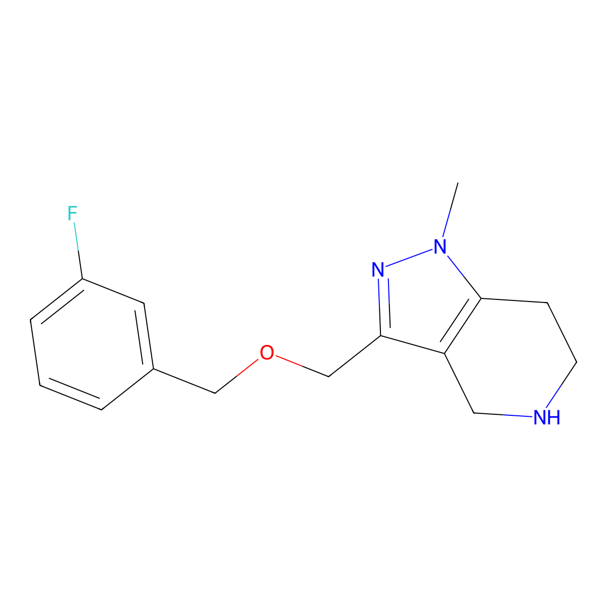 3-(((3-Fluorobenzyl)oxy)methyl)-1-methyl-4,5,6,7-tetrahydro-1H-pyrazolo[4,3-c]pyridine molecular structure, CAS 1306739-12-7