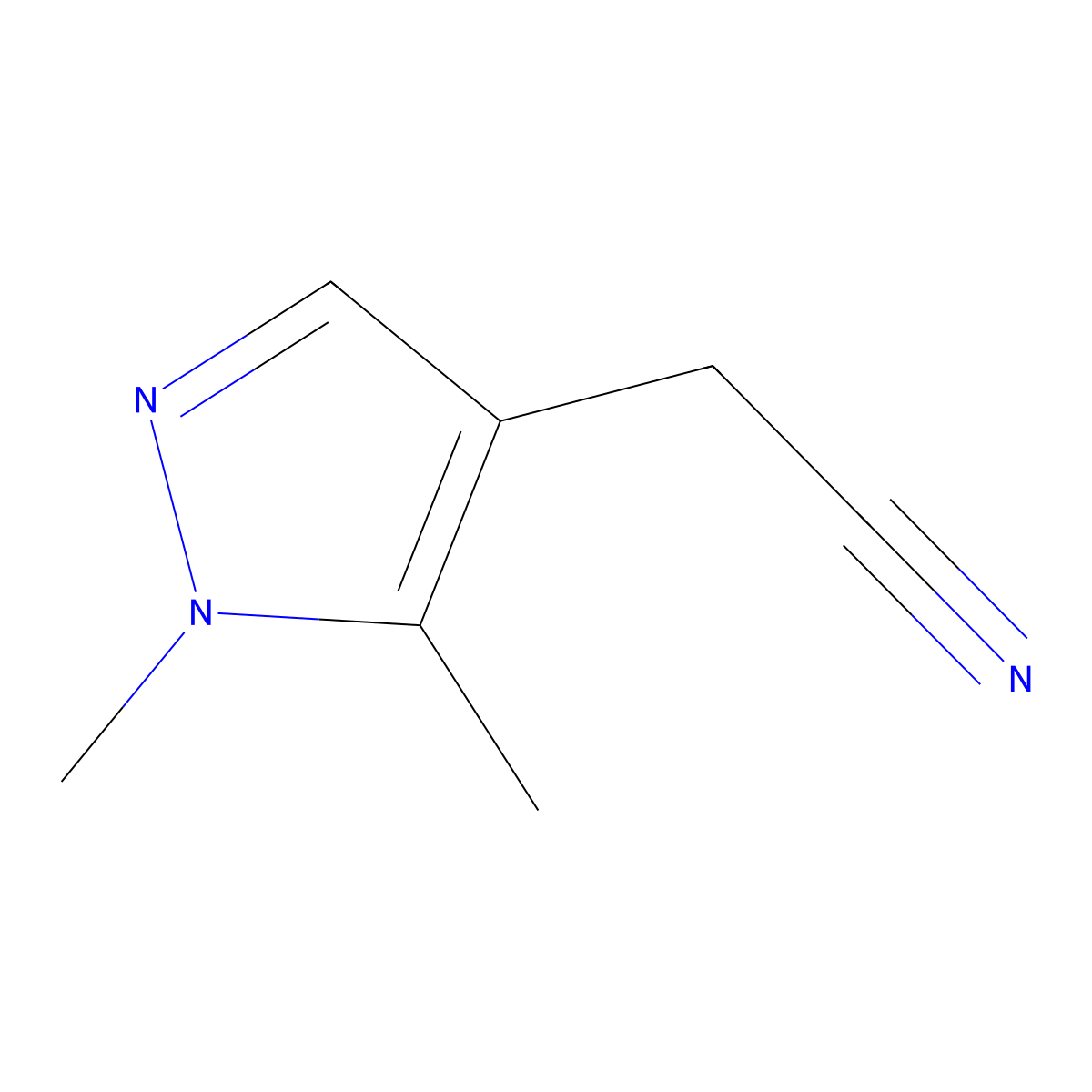 2-(1,5-Dimethyl-1H-pyrazol-4-yl)acetonitrile molecular structure, CAS 1306739-15-0
