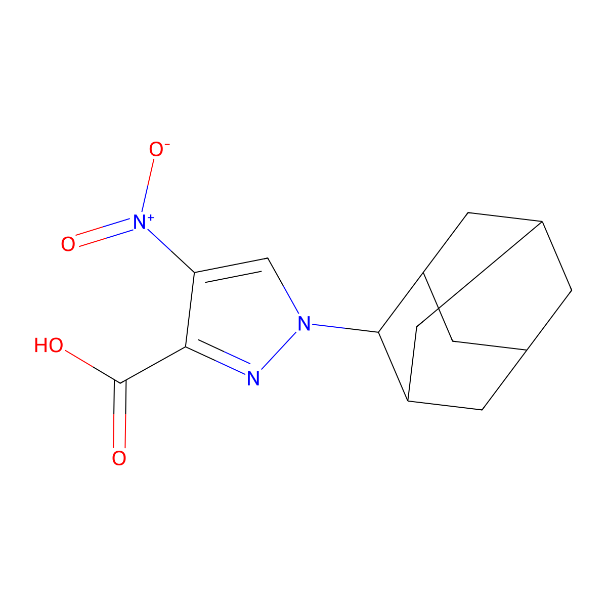 1-(2-adamantyl)-4-nitro-1H-pyrazole-3-carboxylic acid molecular structure, CAS 1306739-32-1