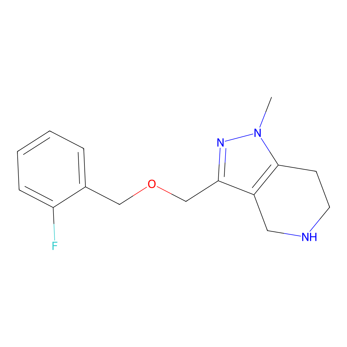3-(((2-Fluorobenzyl)oxy)methyl)-1-methyl-4,5,6,7-tetrahydro-1H-pyrazolo[4,3-c]pyridine molecular structure, CAS 1306739-38-7