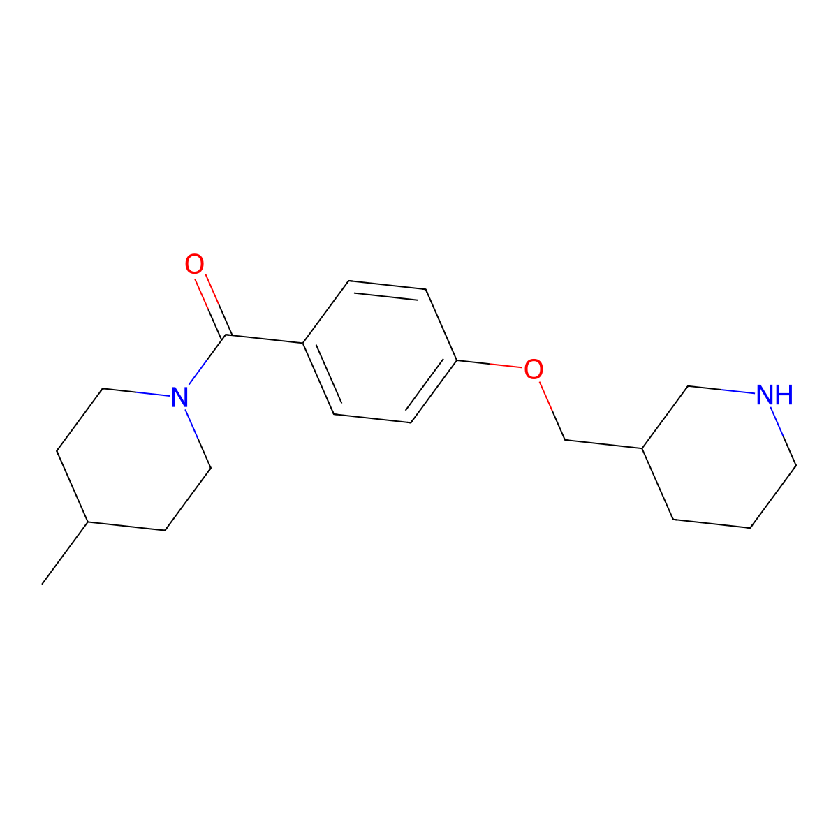 (4-Methylpiperidin-1-yl)(4-(piperidin-3-ylmethoxy)phenyl)methanone molecular structure, CAS 1306739-39-8