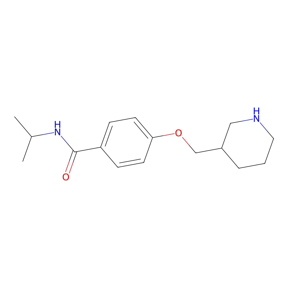 N-Isopropyl-4-(piperidin-3-ylmethoxy)benzamide molecular structure, CAS 1306739-40-1