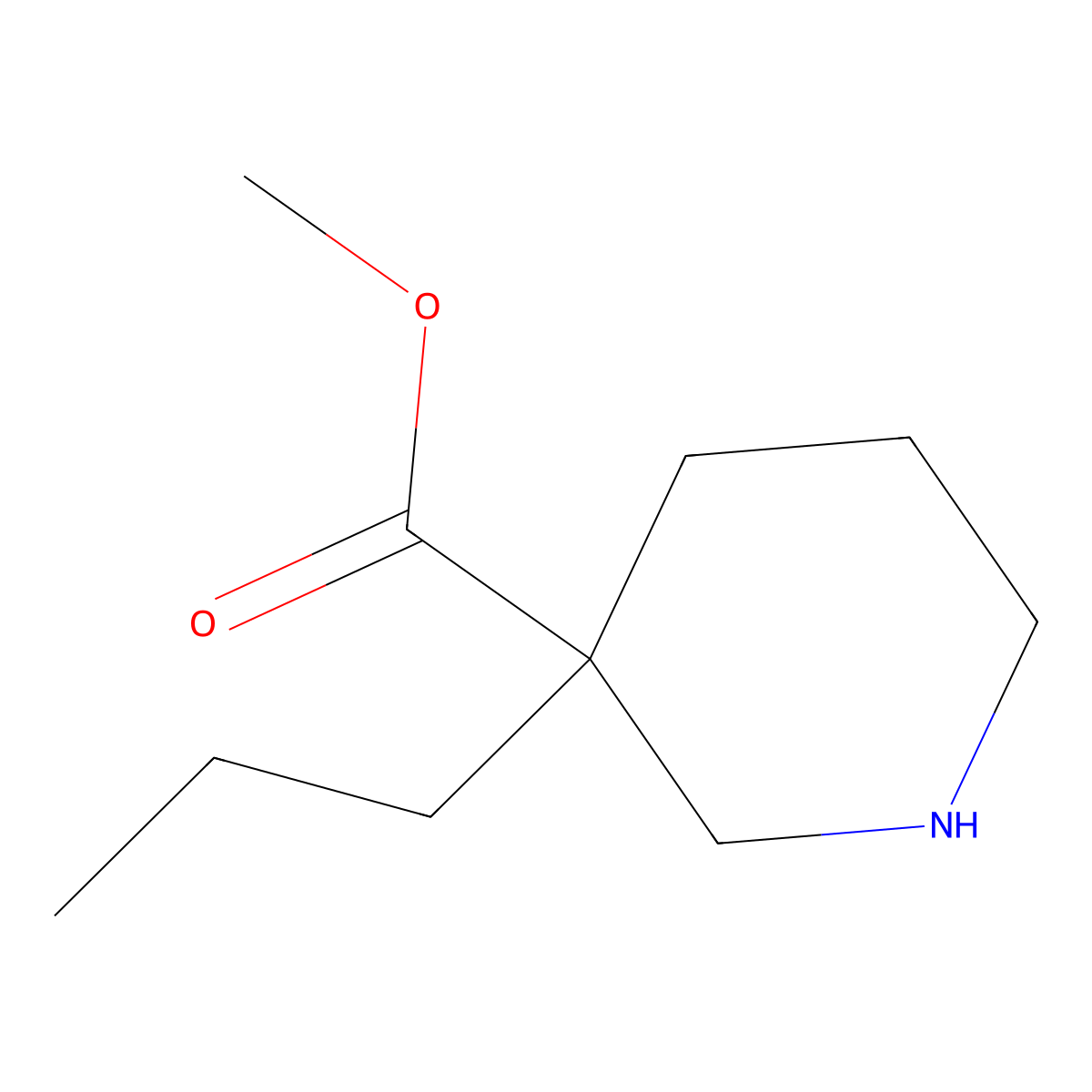 Methyl 3-propylpiperidine-3-carboxylate molecular structure, CAS 1306739-42-3