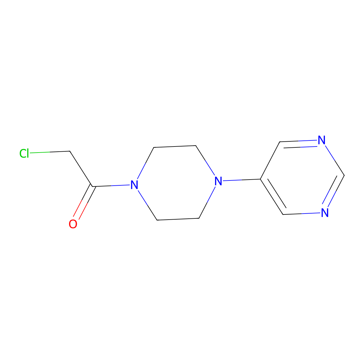 5-[4-(Chloroacetyl)piperazin-1-yl]pyrimidine molecular structure, CAS 1306739-48-9