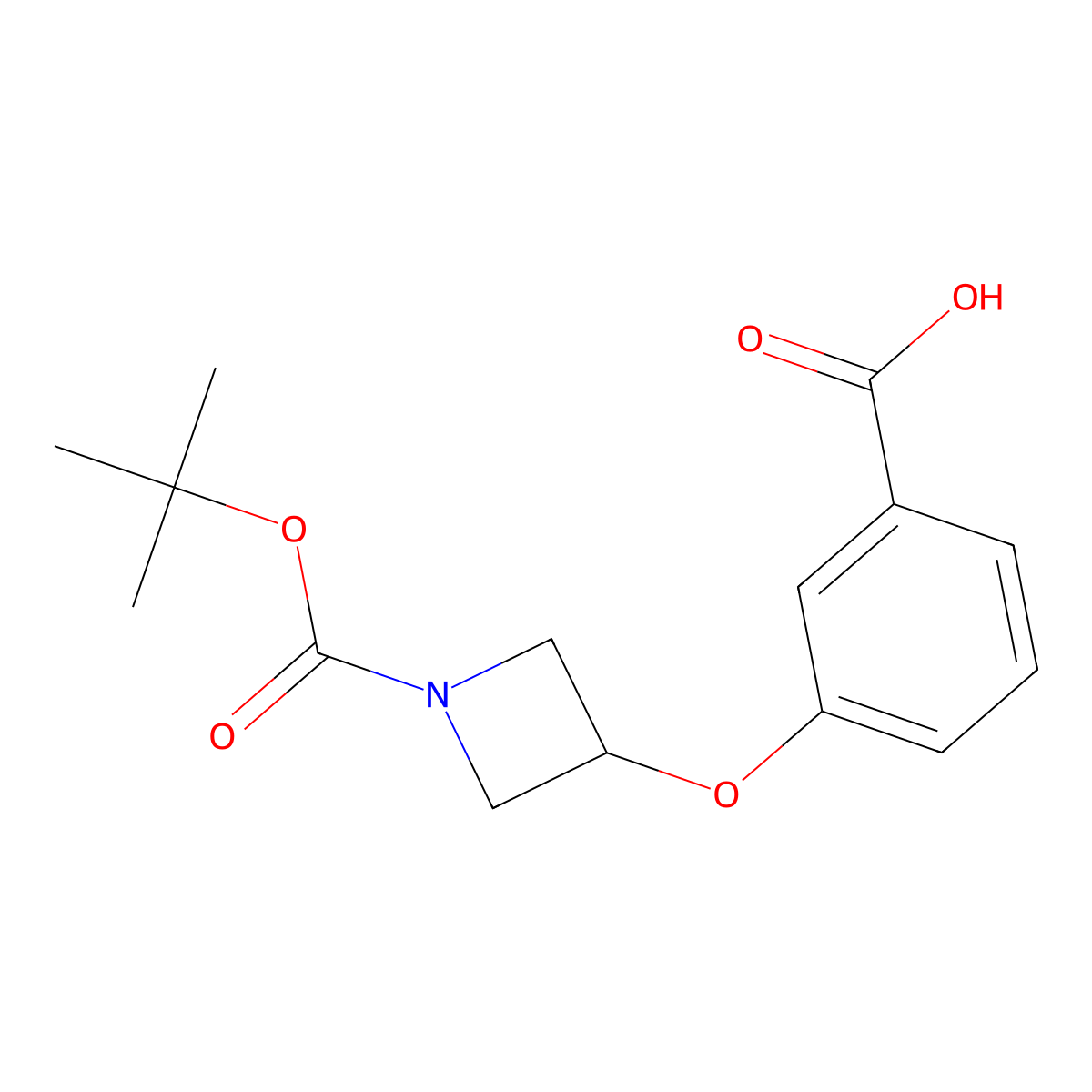 3-{[1-(Tert-butoxycarbonyl)azetidin-3-yl]oxy}benzoic acid molecular structure, CAS 1306739-51-4