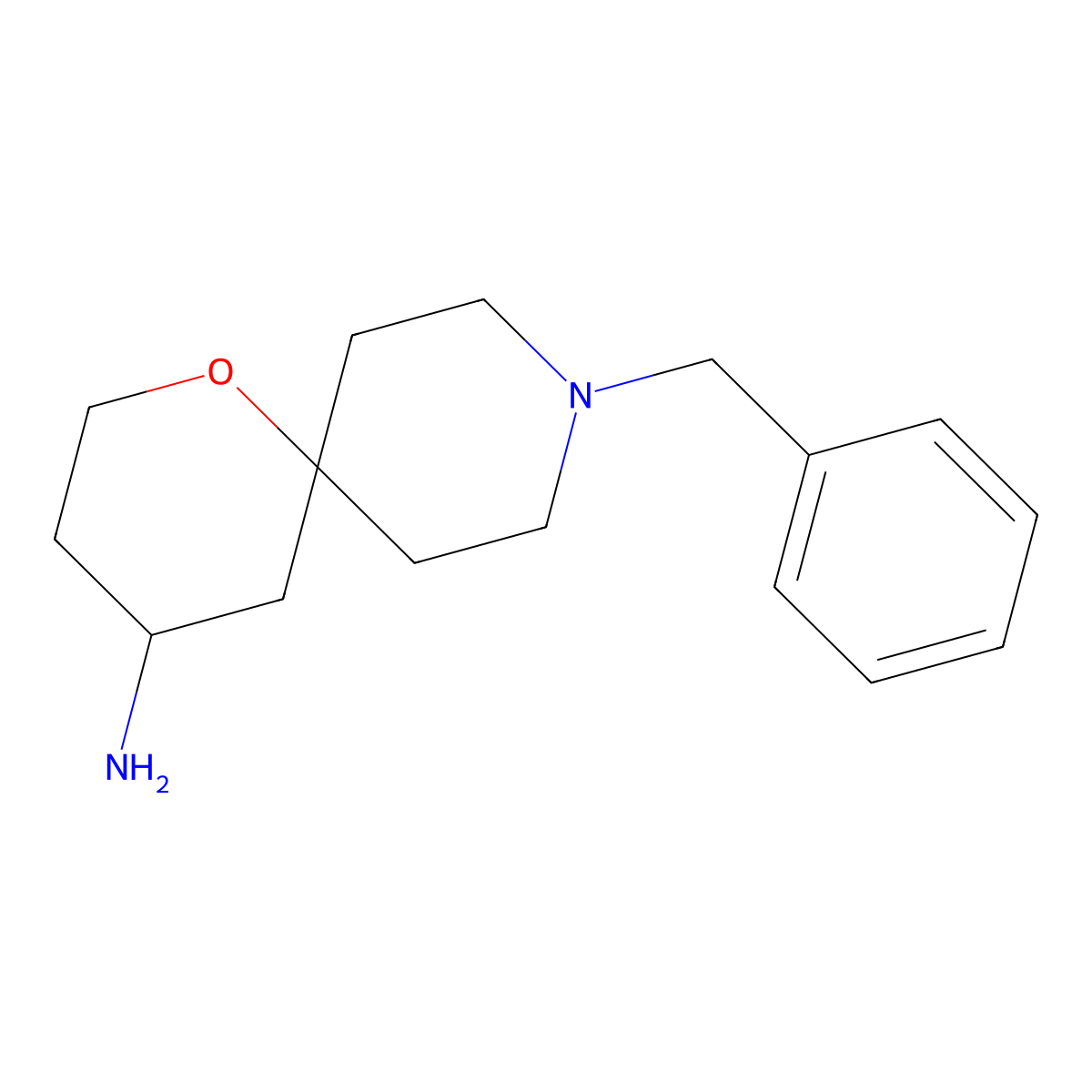 9-Benzyl-1-oxa-9-azaspiro[5.5]undecan-4-amine molecular structure, CAS 1306739-52-5