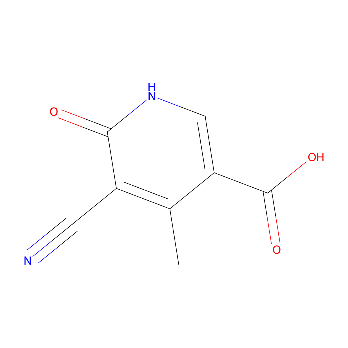 5-Cyano-6-hydroxy-4-methylnicotinic acid molecular structure, CAS 1306739-55-8