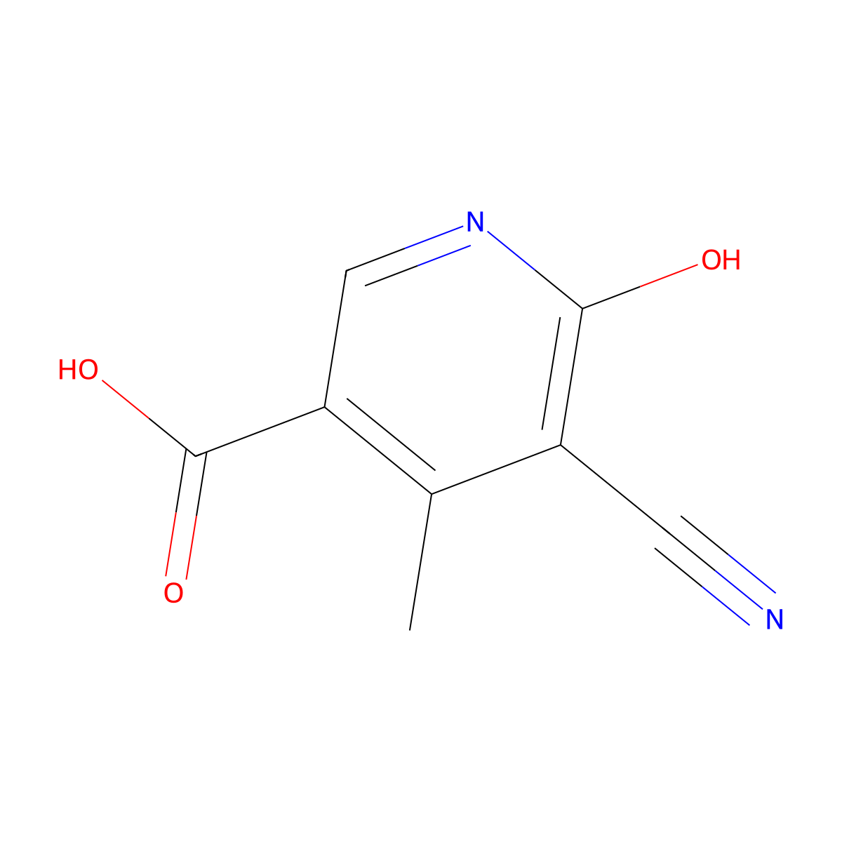 5-Cyano-6-hydroxy-4-methylnicotinic acid molecular structure, CAS 1306739-55-8