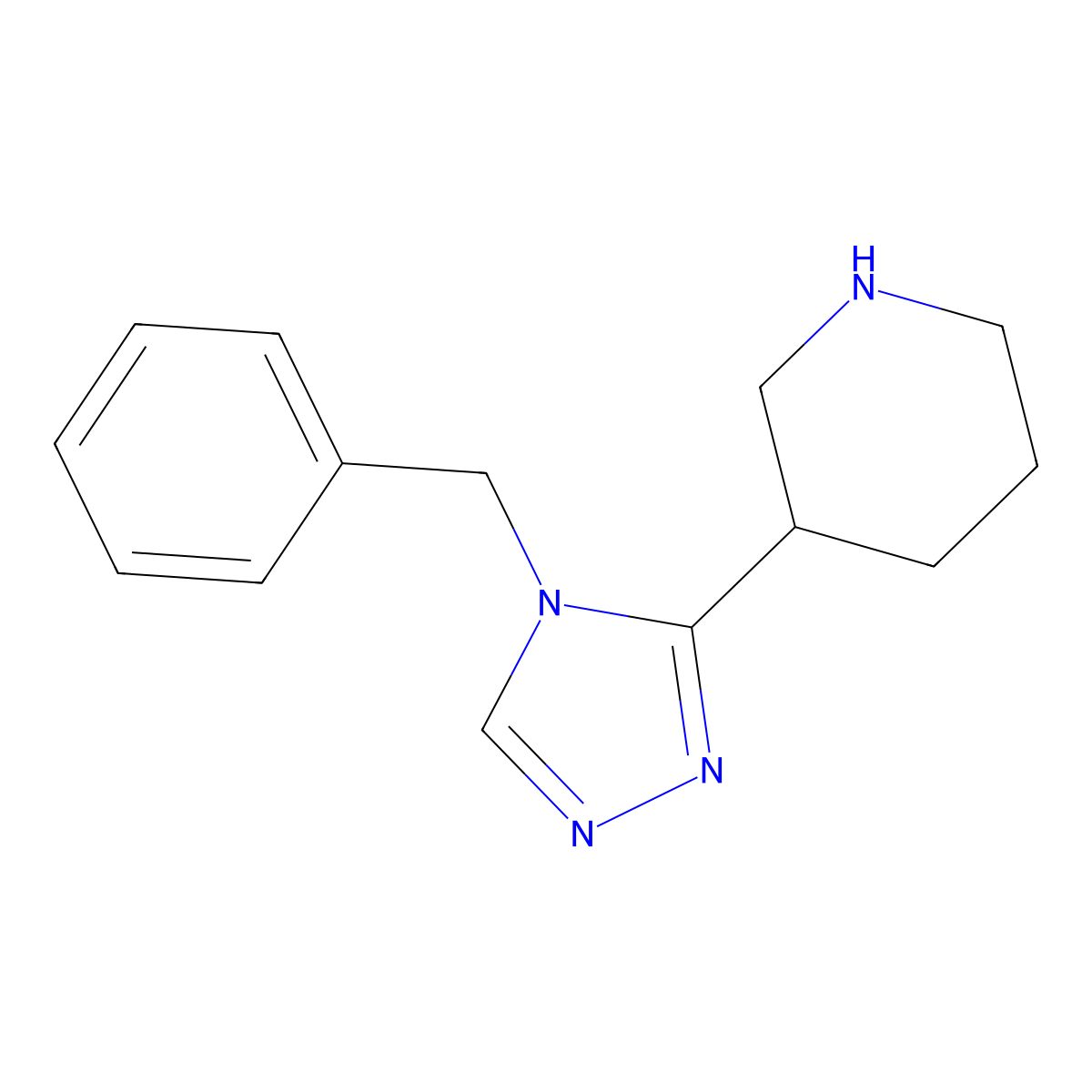 3-(4-Benzyl-1,2,4-triazol-3-yl)piperidine molecular structure, CAS 1306739-67-2