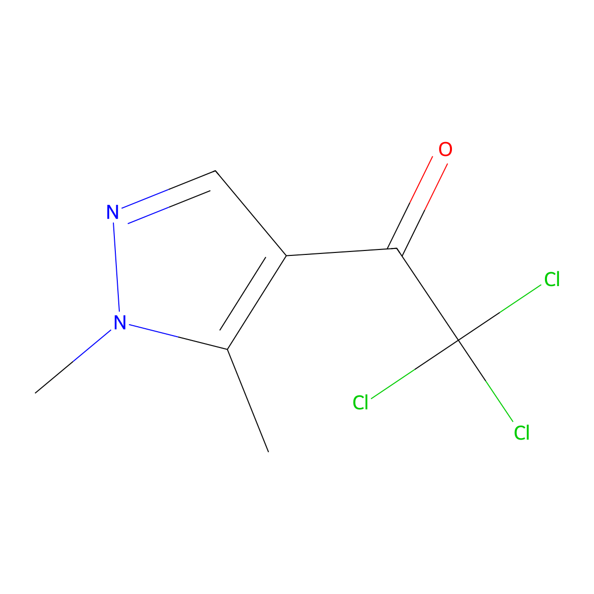 2,2,2-trichloro-1-(1,5-dimethyl-1H-pyrazol-4-yl)ethanone molecular structure, CAS 1306739-77-4