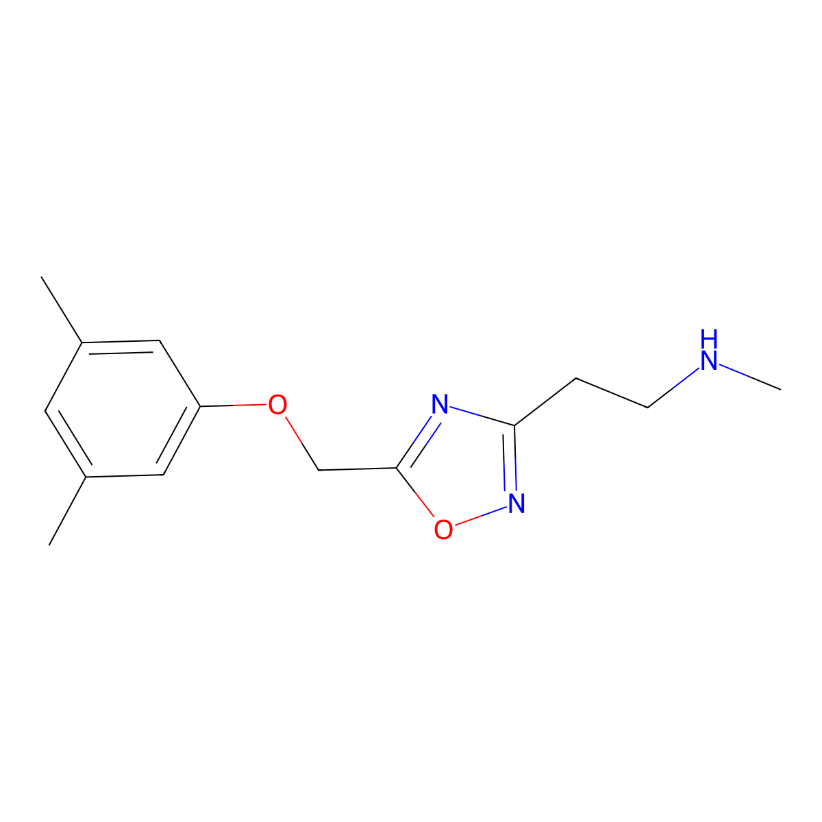 2-{5-[(3,5-dimethylphenoxy)methyl]-1,2,4-oxadiazol-3-yl}-N-methylethanamine hydrochloride molecular structure, CAS 1306739-79-6