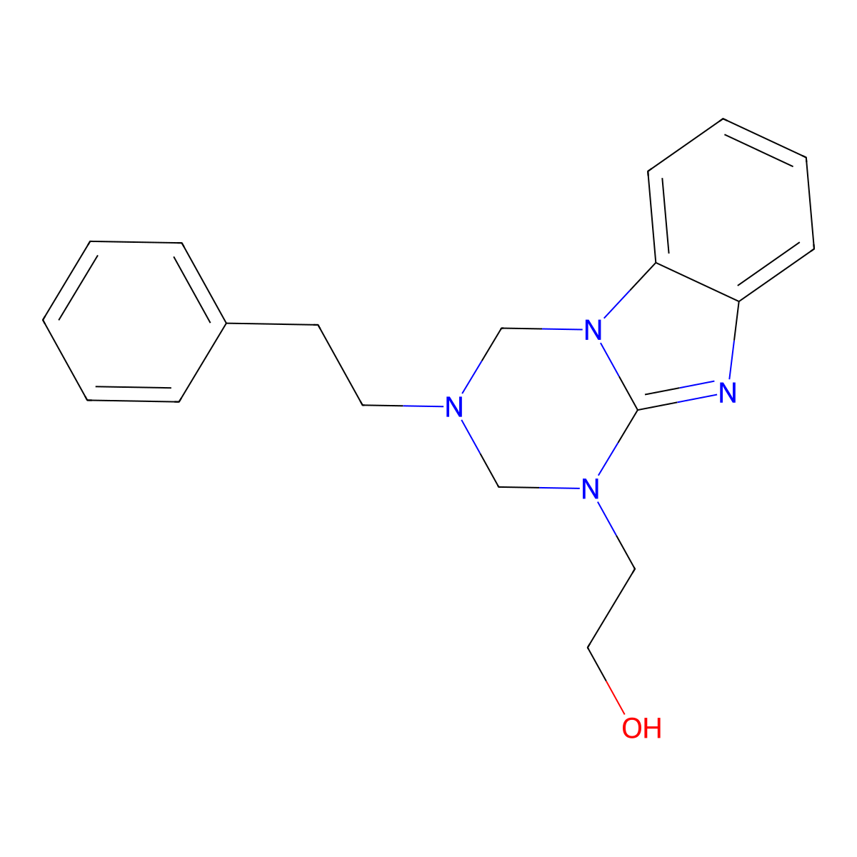 2-[3-(2-phenylethyl)-3,4-dihydro[1,3,5]triazino[1,2-a]benzimidazol-1(2H)-yl]ethanol molecular structure, CAS 1306739-83-2