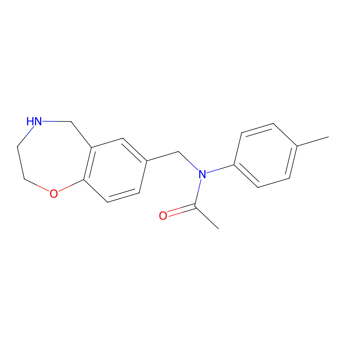 N-((2,3,4,5-Tetrahydrobenzo[f][1,4]oxazepin-7-yl)methyl)-N-(p-tolyl)acetamide molecular structure, CAS 1306739-87-6
