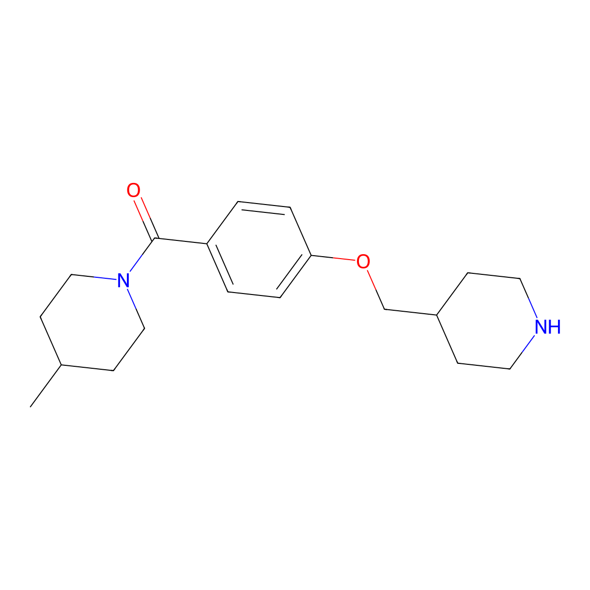 (4-Methylpiperidin-1-yl)(4-(piperidin-4-ylmethoxy)phenyl)methanone molecular structure, CAS 1306739-88-7