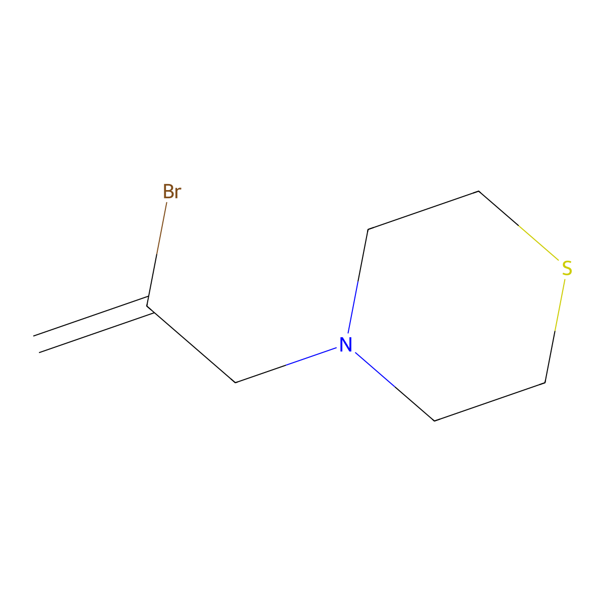 2-Bromo-3-(4-thiomorpholino)prop-1-ene molecular structure, CAS 1306746-93-9