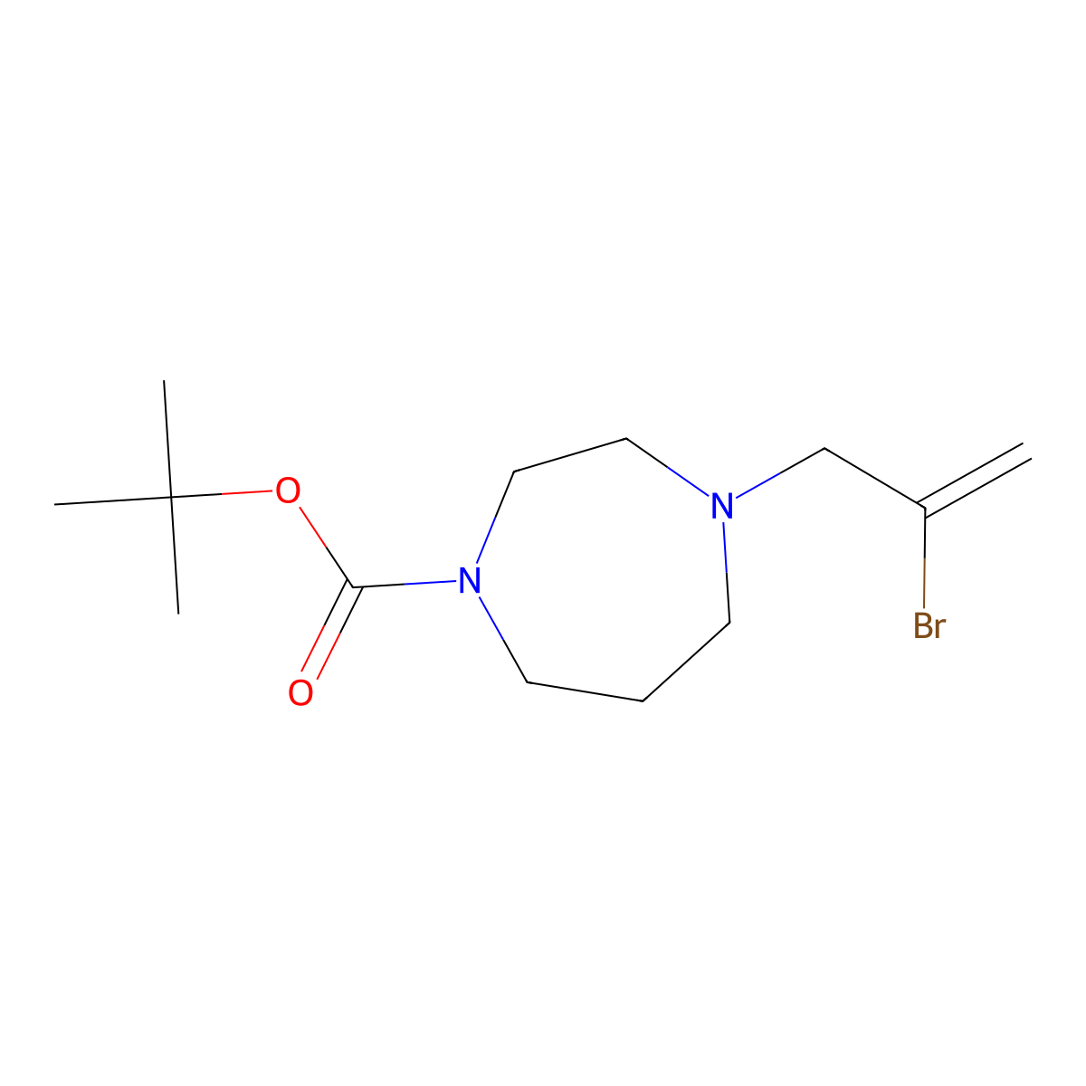 2-Bromo-3-(N-boc-4-homopiperazinyl)prop-1-ene molecular structure, CAS 1306746-94-0