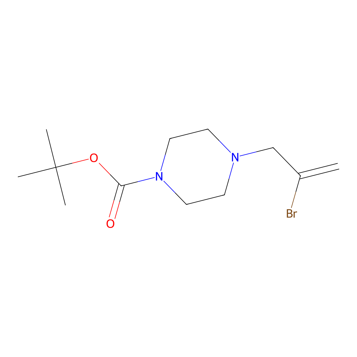 2-Bromo-(N-boc-4-piperazinyl)prop-1-ene molecular structure, CAS 1306746-97-3