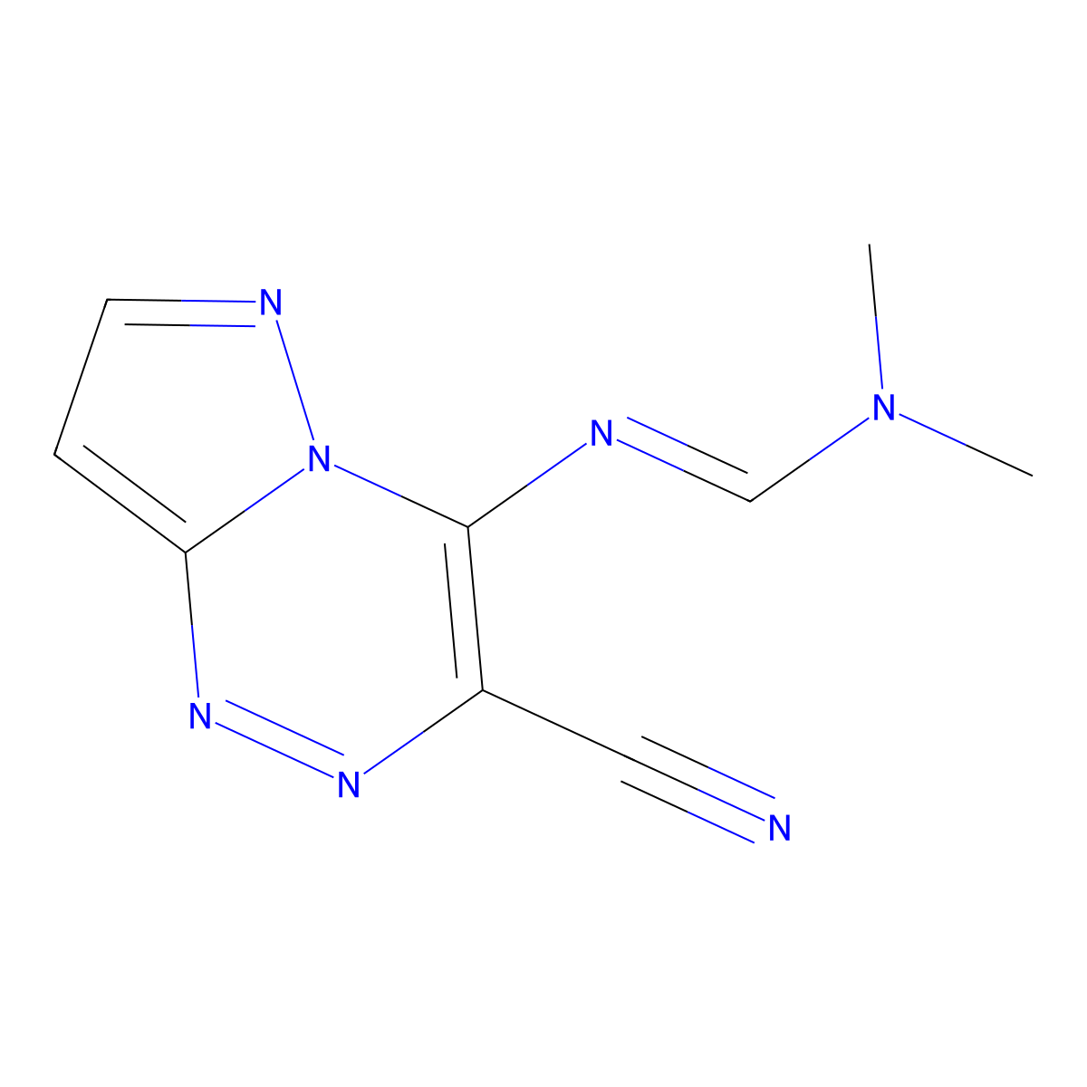 N'-{3-Cyanopyrazolo[3,2-C][1,2,4]triazin-4-YL}-N,N-dimethylmethanimidamide molecular structure, CAS 1306753-69-4