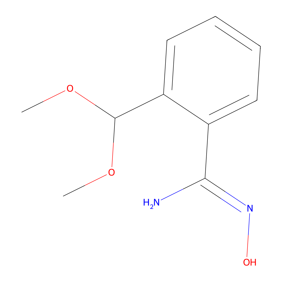 2-(dimethoxymethyl)-N'-hydroxybenzenecarboximidamide molecular structure, CAS 1306753-75-2